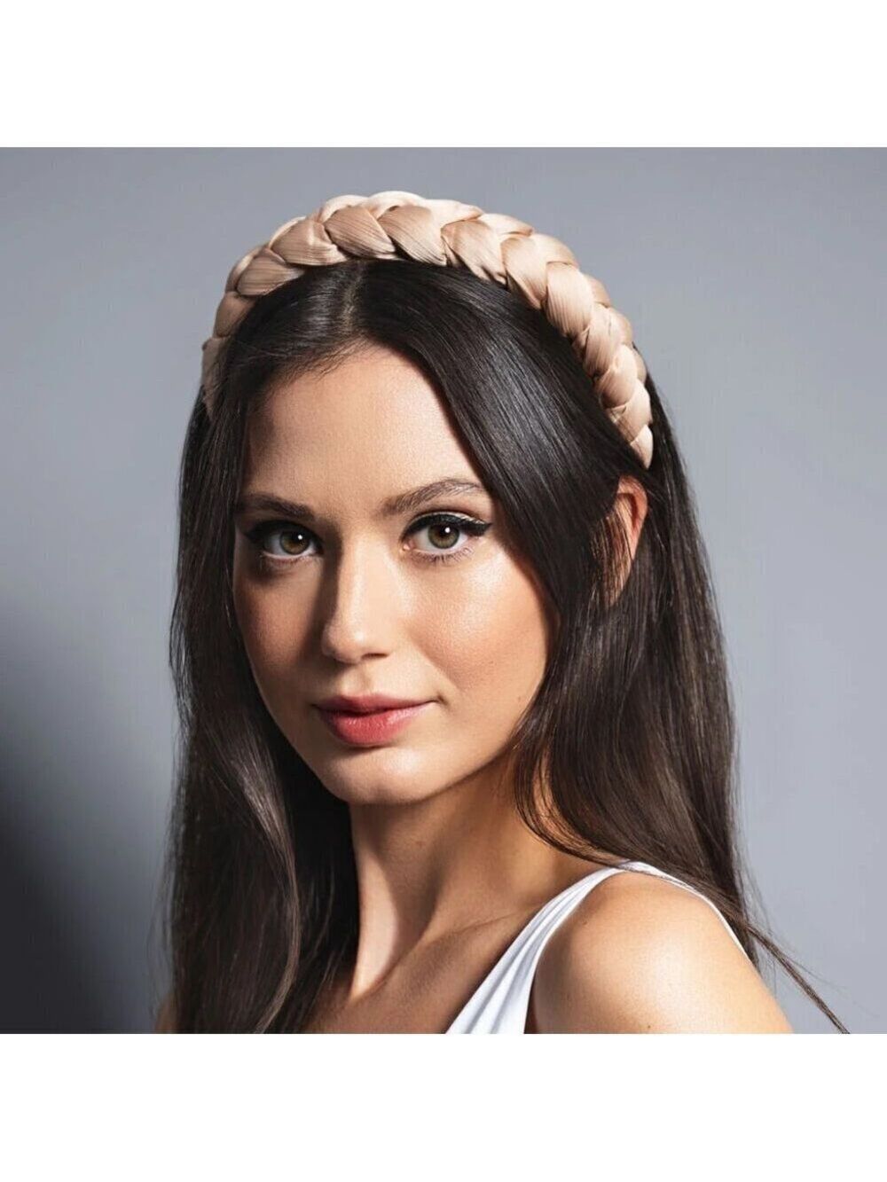 🐈NWT The Hair Edit Tressé Champagne Braided Fabric Headband